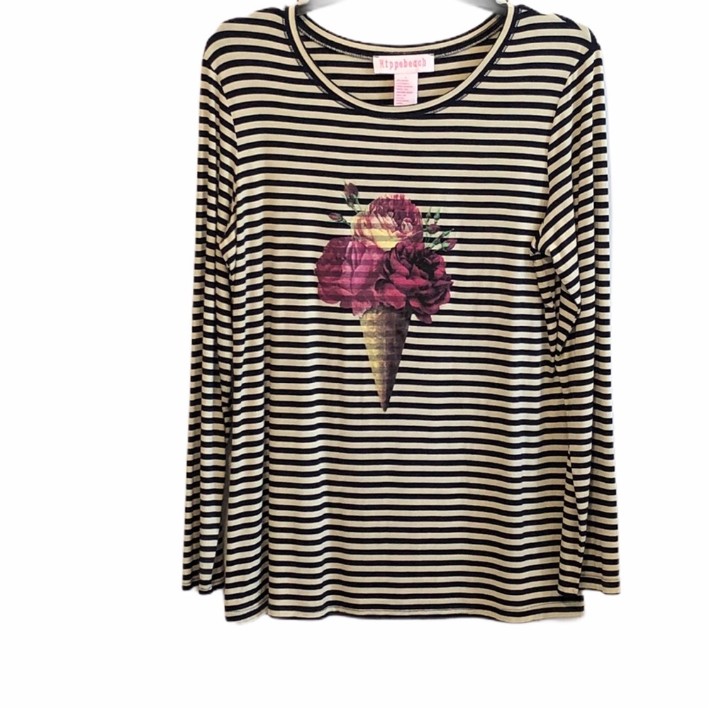 Hippebeach floral stripe ice cream cone top large